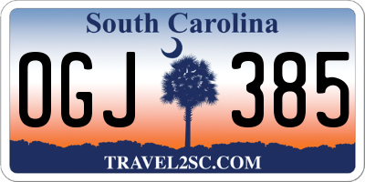 SC license plate OGJ385