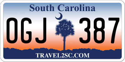 SC license plate OGJ387