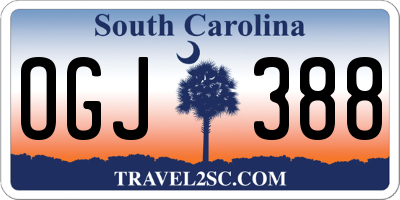 SC license plate OGJ388