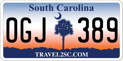 SC license plate OGJ389