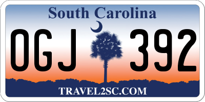 SC license plate OGJ392