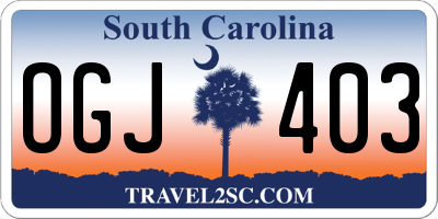 SC license plate OGJ403