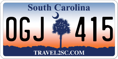 SC license plate OGJ415