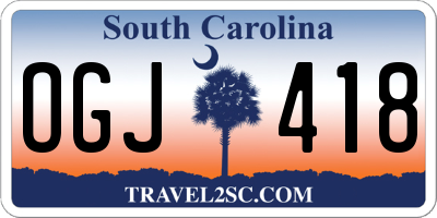 SC license plate OGJ418