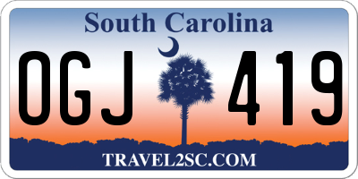 SC license plate OGJ419
