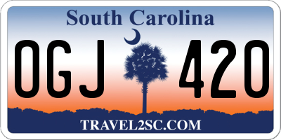 SC license plate OGJ420