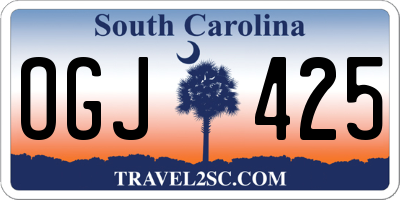 SC license plate OGJ425