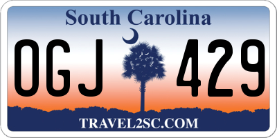 SC license plate OGJ429