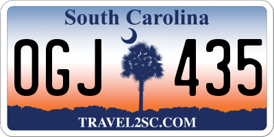 SC license plate OGJ435