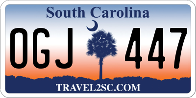 SC license plate OGJ447