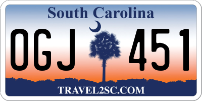 SC license plate OGJ451