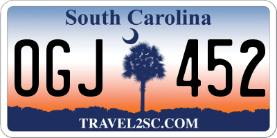 SC license plate OGJ452