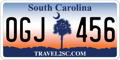 SC license plate OGJ456
