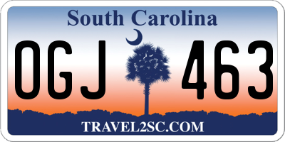 SC license plate OGJ463