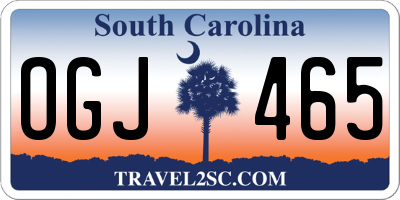 SC license plate OGJ465