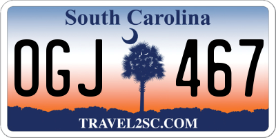 SC license plate OGJ467