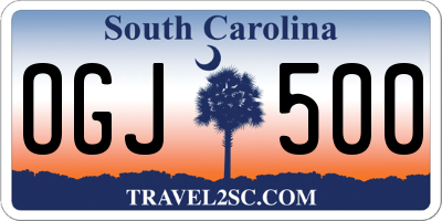 SC license plate OGJ500