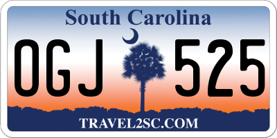 SC license plate OGJ525