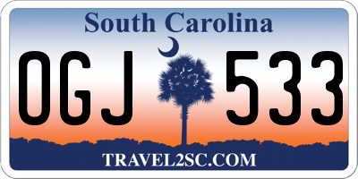 SC license plate OGJ533