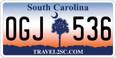 SC license plate OGJ536