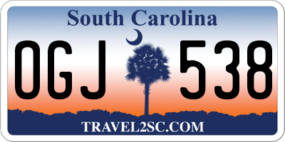 SC license plate OGJ538