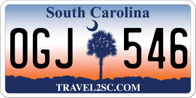 SC license plate OGJ546