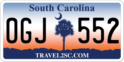 SC license plate OGJ552