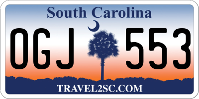 SC license plate OGJ553