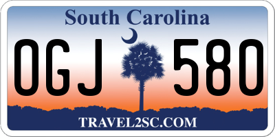 SC license plate OGJ580