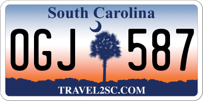 SC license plate OGJ587