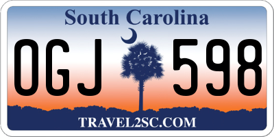 SC license plate OGJ598