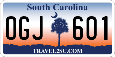 SC license plate OGJ601