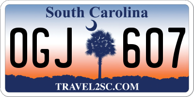 SC license plate OGJ607