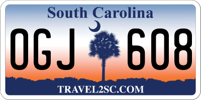 SC license plate OGJ608