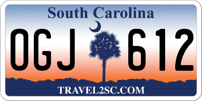 SC license plate OGJ612