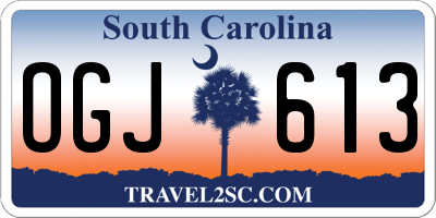 SC license plate OGJ613