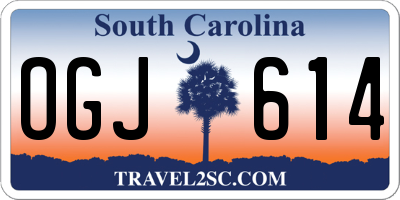 SC license plate OGJ614