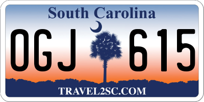 SC license plate OGJ615