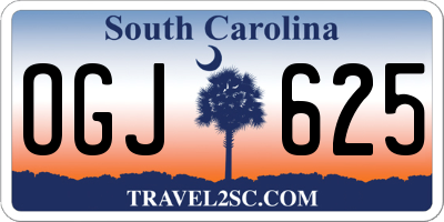 SC license plate OGJ625