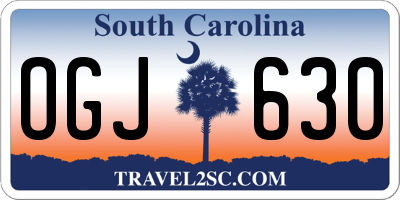 SC license plate OGJ630
