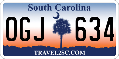 SC license plate OGJ634