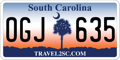 SC license plate OGJ635