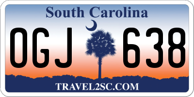 SC license plate OGJ638