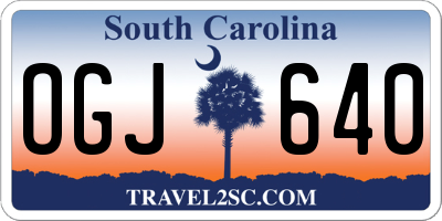 SC license plate OGJ640