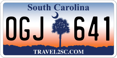 SC license plate OGJ641