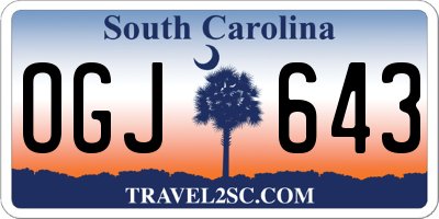 SC license plate OGJ643