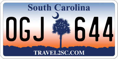 SC license plate OGJ644