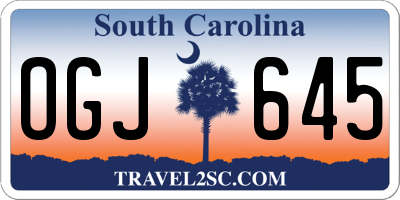 SC license plate OGJ645