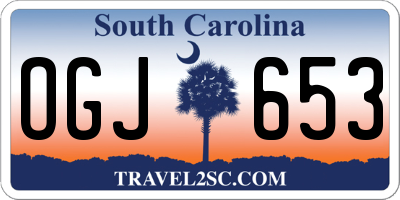 SC license plate OGJ653