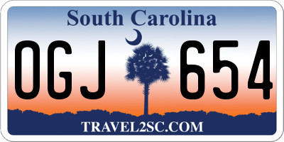 SC license plate OGJ654